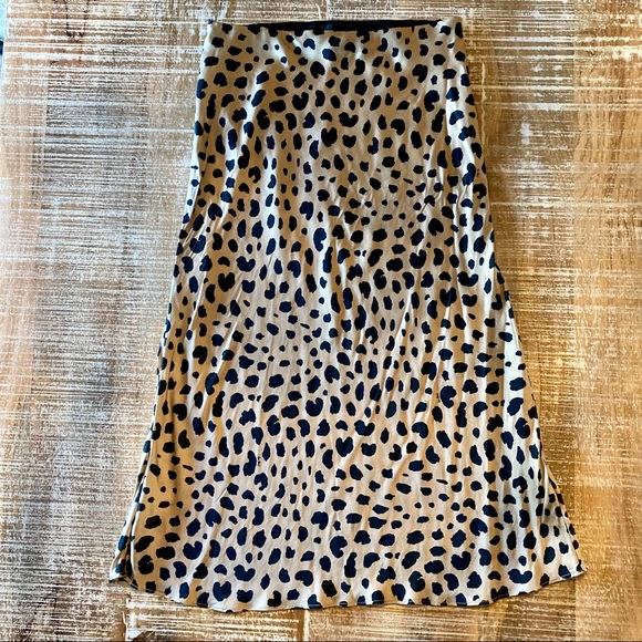 slip skirt realisation leopard print midi skirt